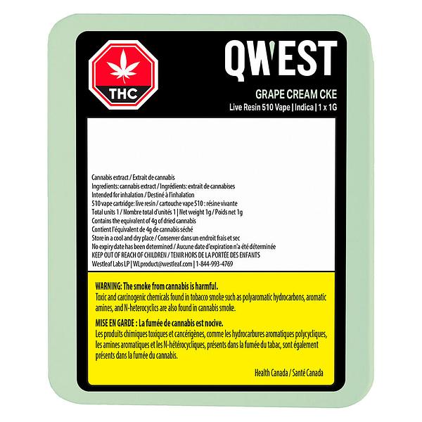 Qwest - Grape Cream CKE Live Resin 510 Thread Cartridge image 2