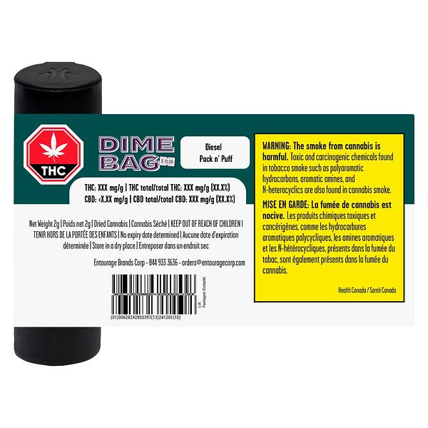 Dime Bag - Diesel Pack N’ Puff Milled Flower image 3