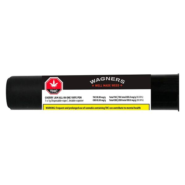 Wagners - Cherry Jam AIO Disposable Distillate Vape Pen image 2