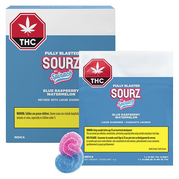 SOURZ by Spinach - Fully Blasted Blue Raspberry Watermelon Soft Chews image 6