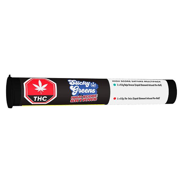 Sticky Greens - High Score Sativa Liquid Diamond Double Infused Pre Roll image 2