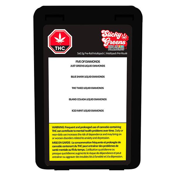 Sticky Greens - Five Of Diamonds Liquid Diamond Double Infused Pre Roll image 2