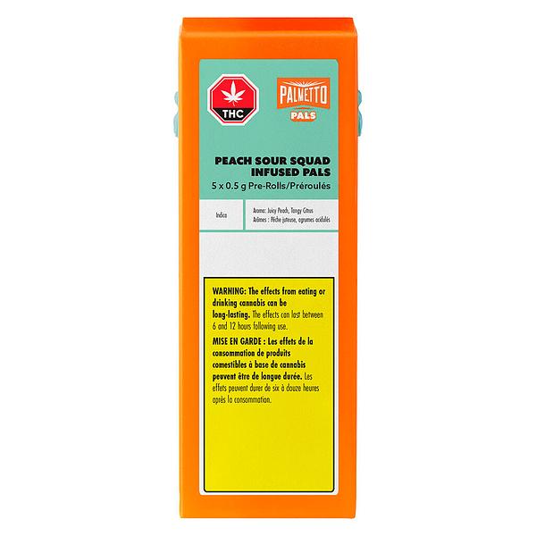 Palmetto - Peach Sour Squad Infused Pals Pre Roll image 2