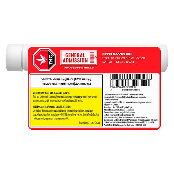 General Admission - Strawkiwi Distillate Infused Pre Roll image 3