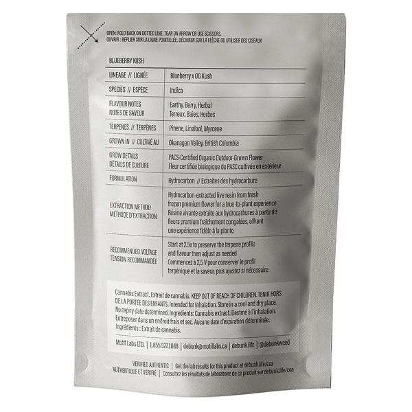 DEBUNK - Blueberry Kush Live Resin 510 Thread Cartridge image 3