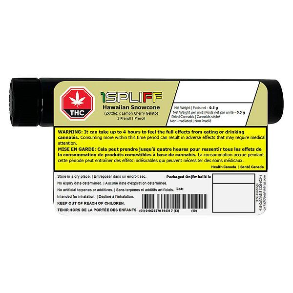 1Spliff - Hawaiian Snowcone Pre Roll image 7