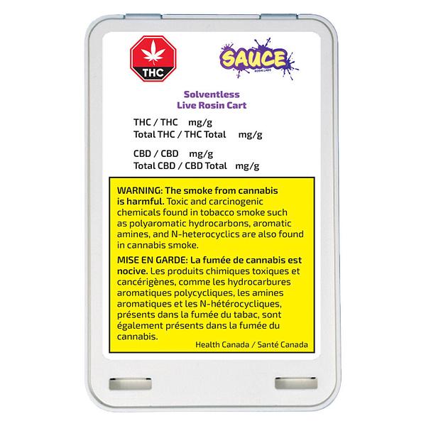 Sauce Rosin Labs - Solventless Live Rosin 510 Thread Cartridge image 2