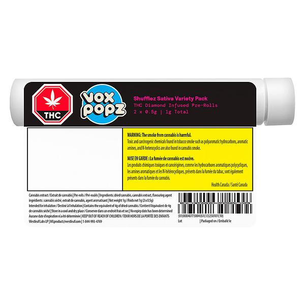 Vox Popz - Shufflez Sativa Diamond Infused Pre-Roll image 3
