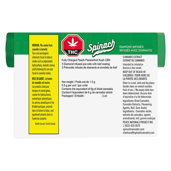 Spinach - Fully Charged Peach Passionfruit Kush CBN Infused Pre-Roll image 3