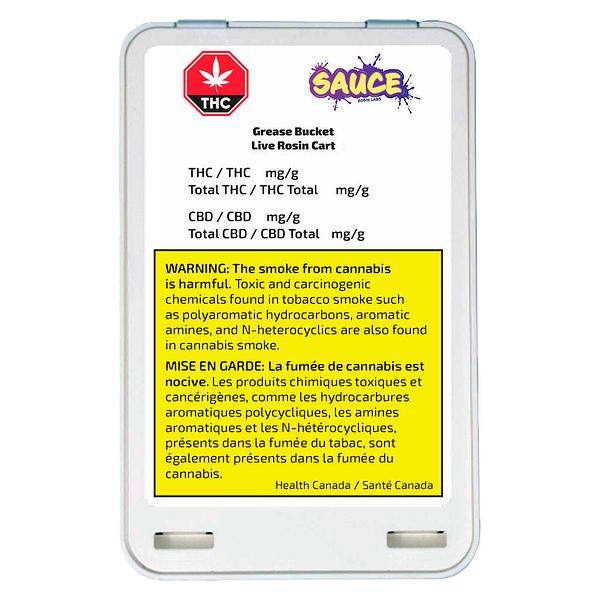 Sauce Rosin Labs - Grease Bucket Live Rosin 510 Thread Cartridge image 2