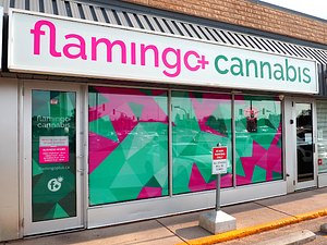 Flamingo + Cannabis - Portage Ave store front
