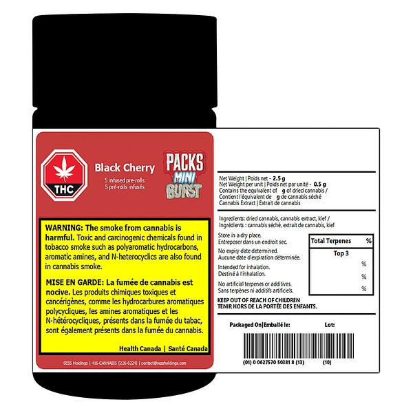Packs - Mini Burst Black Cherry Infused Pre-Roll image 3