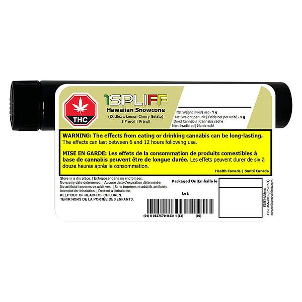 1Spliff - Reserve Hawaiian Snowcone Premium Glass Tip Pre Roll image 5