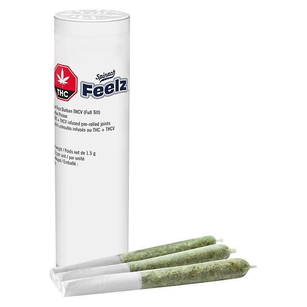 Spinach FEELZ - Blue Razz Durban THCv Full Tilt Infused Pre-Rolls image 4