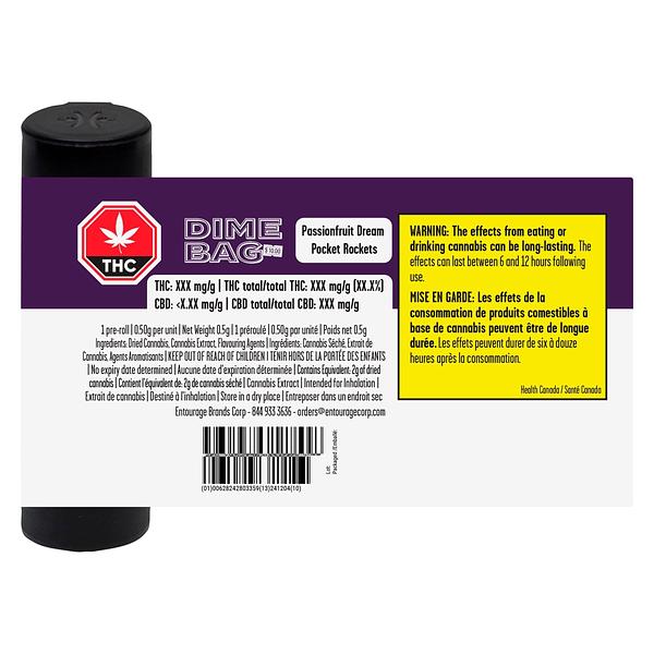 Dime Bag - Passionfruit Dream Pocket Rockets Infused Pre Roll image 4
