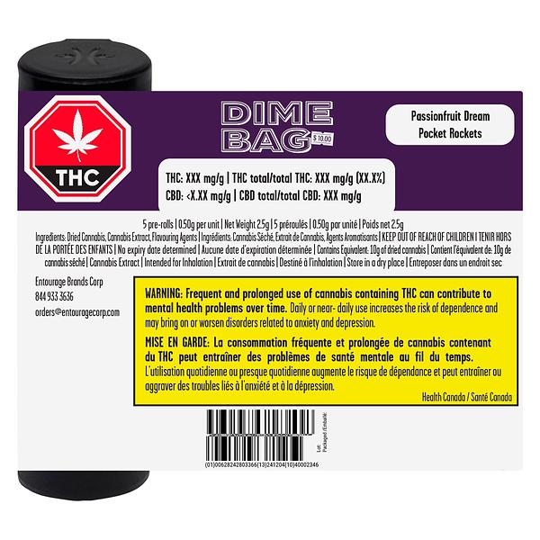 Dime Bag - Passionfruit Dream Pocket Rockets Infused Pre Roll image 6