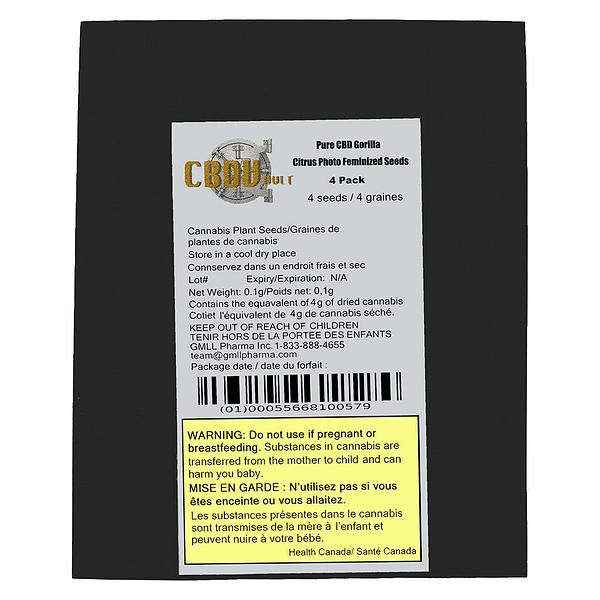CBD Vault - Pure CBD Gorilla Citrus Photo Feminized