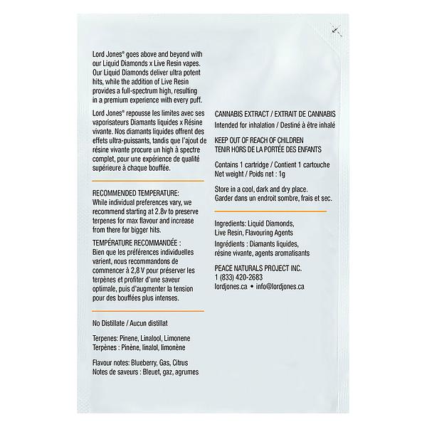 Lord Jones - Sour Blueberry Liquid Diamonds x Live R 510 Thread Cartridge