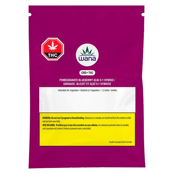 Wana - Pomegranate Blueberry Acai 5:1 Sour Soft Chews