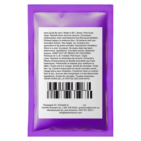 Zyre - Recline 1.0 Blueberry Pie Flavoured Cured Resin 510 Thread Cartridge