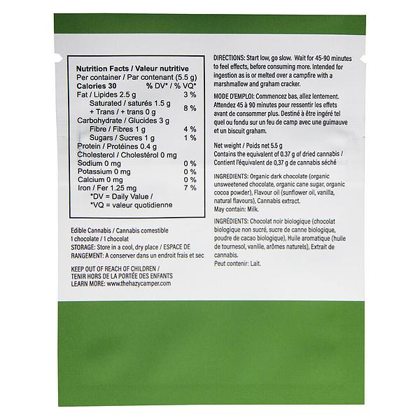 The Hazy Camper - Hazy Mint Thc Organic Dark Chocolate