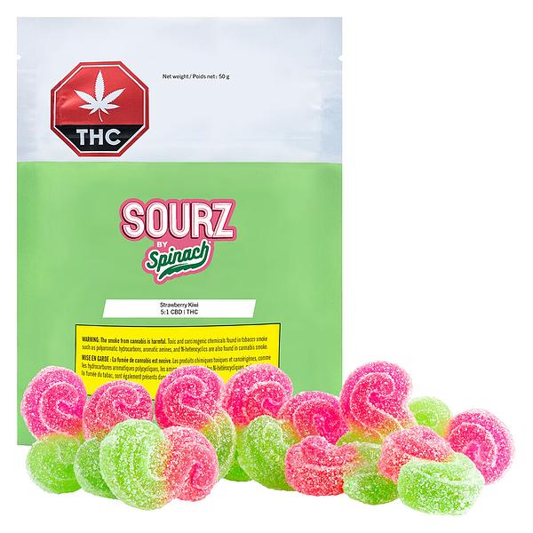 SOURZ by Spinach - Strawberry Kiwi 5:1 Cbd:Thc Gummies