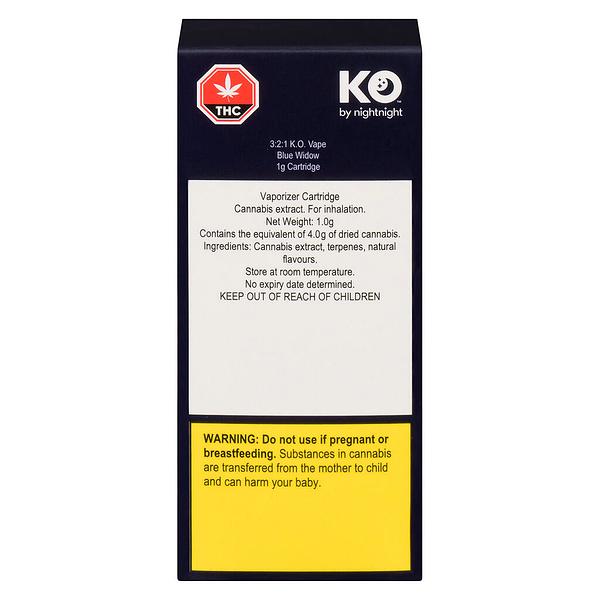 K.O. by NightNight - 3:2:1 K.O. Vape Blue Widow 510 Thread Cartridge