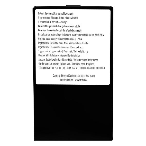 Tribal - Triple Burger Live Resin 510 Thread Cartridge