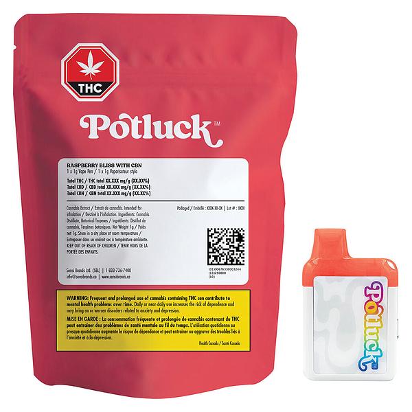 Potluck - Razzberry Bliss CBN Disposable Vape