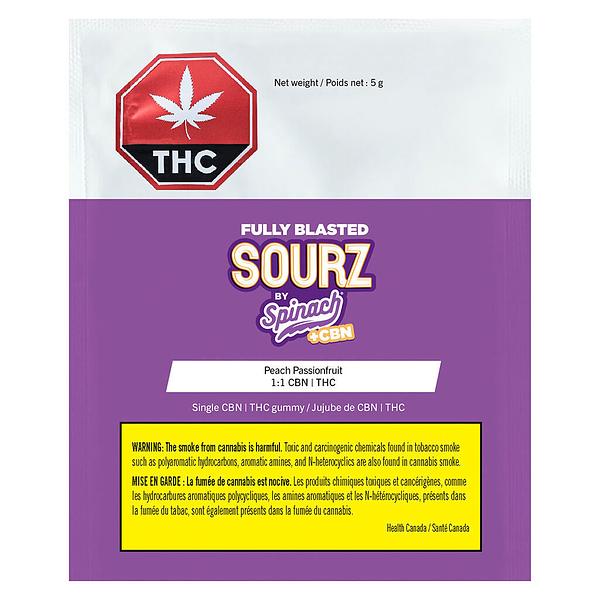 SOURZ by Spinach - Fully Blasted Peach Passionfruit 1:1 Chews image 2