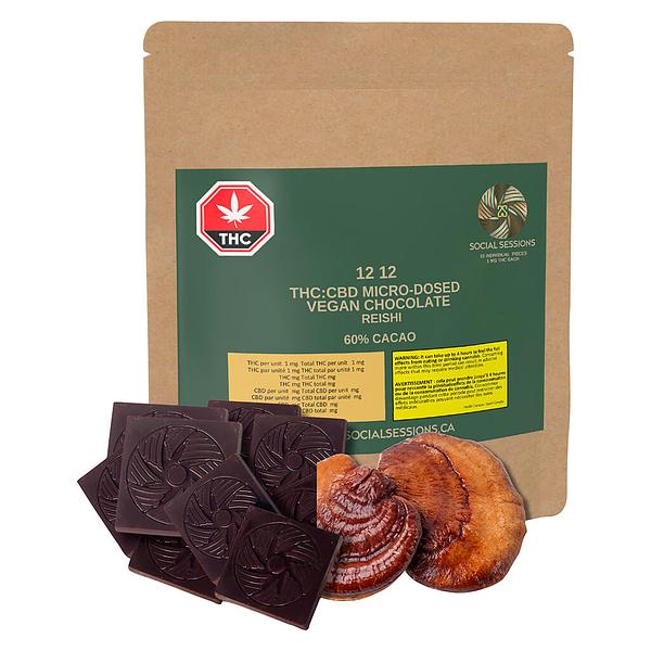 Social Sessions - 1212 Thc+Cbd 1:1 Micro-Dosed Vegan Chocolate Reishi Mushroom image 4