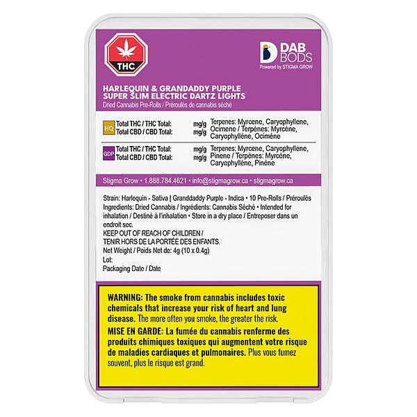 Dab Bods - Harlequin And Granddaddy Purple Super Slim Electric Dartz Li