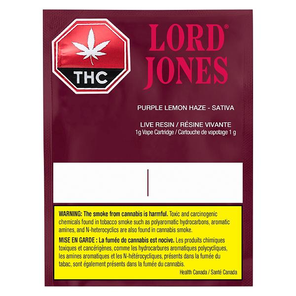 Lord Jones - Pure Live Resin Vape Purple Lemon Haze 510 Thread Cartridge