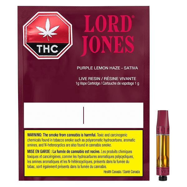 Lord Jones - Pure Live Resin Vape Purple Lemon Haze 510 Thread Cartridge