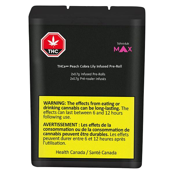Weed Me Max - THCa8 Peach Cobra Lily Infused Pre-Roll