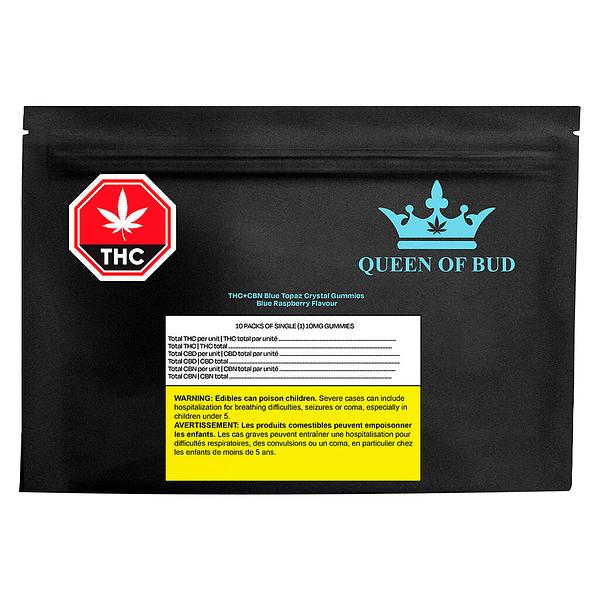 Queen of Bud - THC+CBN Blue Topaz Crystal Gummies (Blue Raspberry)