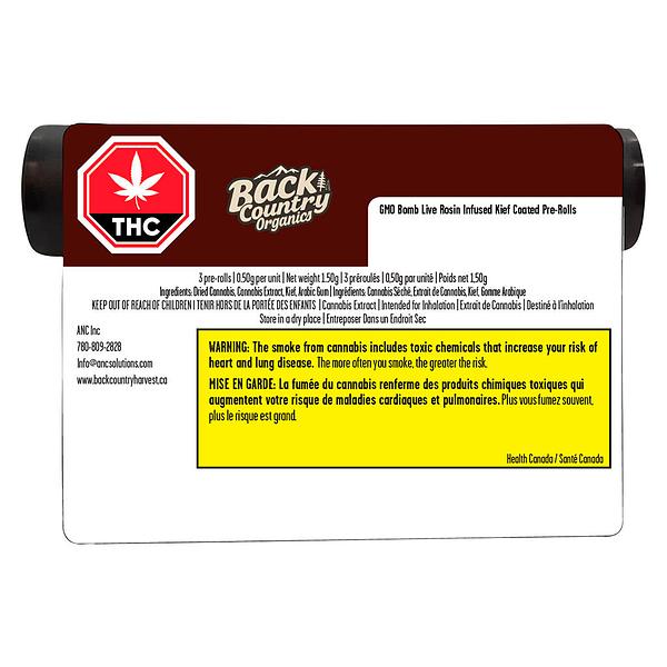 Back Country - GMO Bomb Rosin Infused Kief Coated Pre-Roll